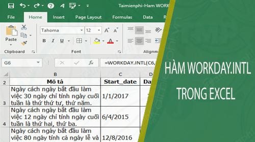 ham workday intl trong excel