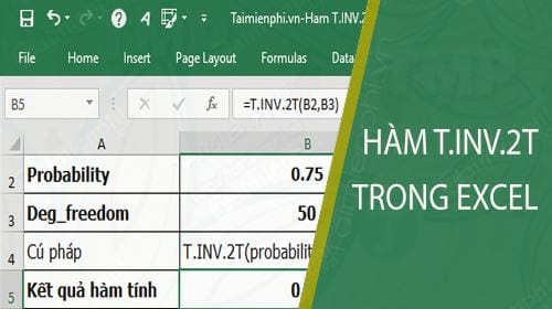 Hàm T.INV.2T trong Excel