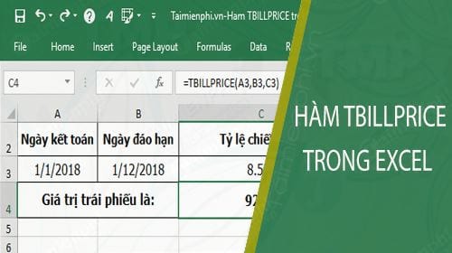 Hàm TBILLPRICE trong Excel