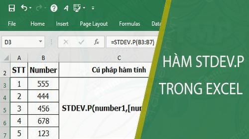 ham stdev p trong excel