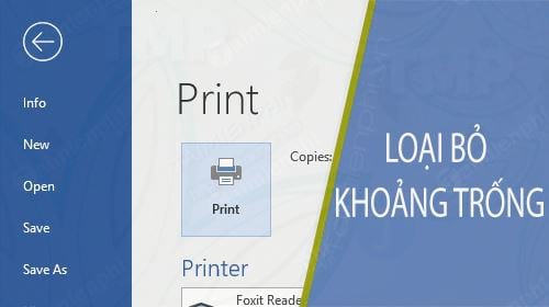 Cách loại bỏ khoảng trống khi in Word