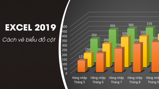 Cách vẽ biểu đồ hình cột trong Excel 2019