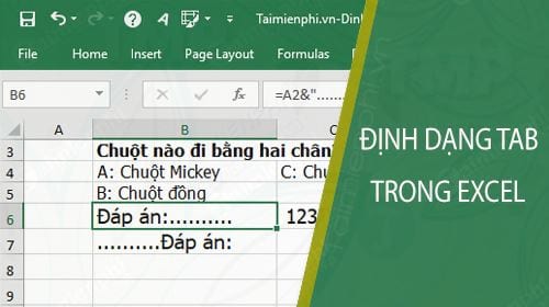 cach dinh dang tab trong excel