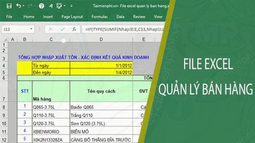 File excel quản lý bán hàng chuẩn nhất