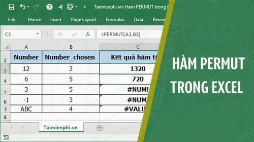 ham permut trong excel