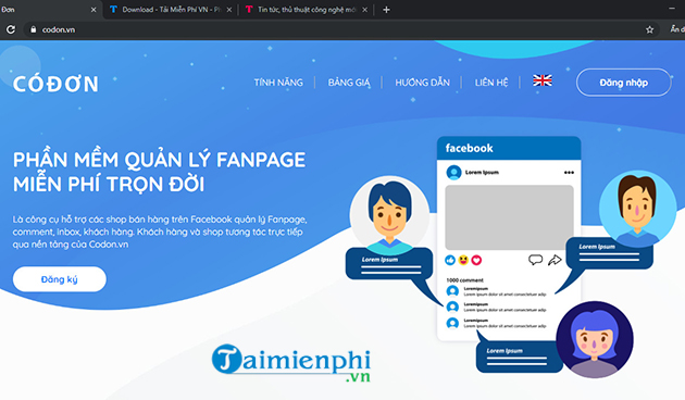 phan mem quan ly ban hang online facebook fanpage codon