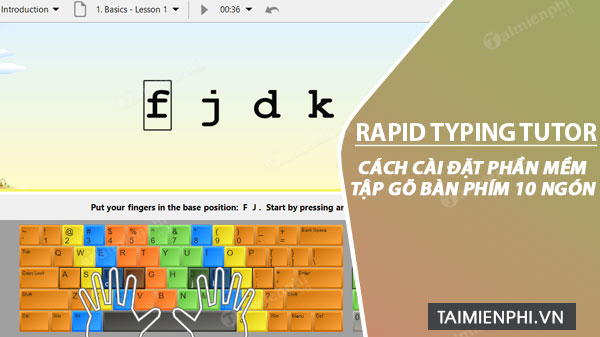 cach cai rapid typing tutor tap go ban phim 10 ngon