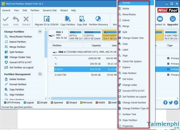 cach su dung minitool partition wizard 2