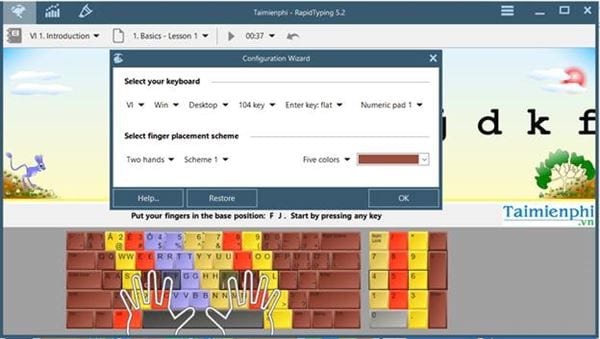 huong dan luyen go 10 ngon bang rapid typing tutor