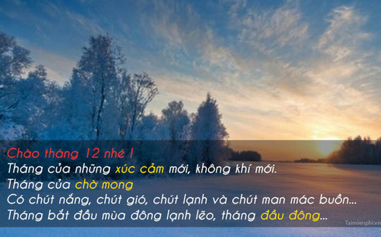 Hình ảnh chào tháng 12 làm STT