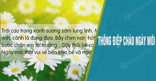thong diep chao ngay moi