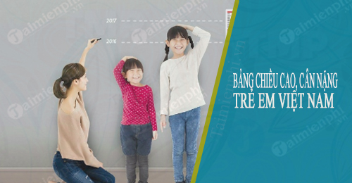 Bảng chiều cao cân nặng chuẩn của trẻ em Việt Nam