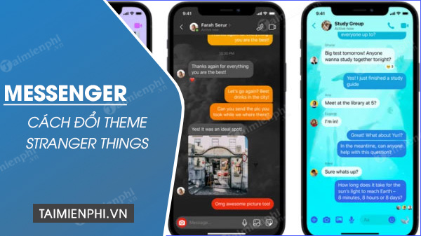 cach doi theme stranger things tren messenger