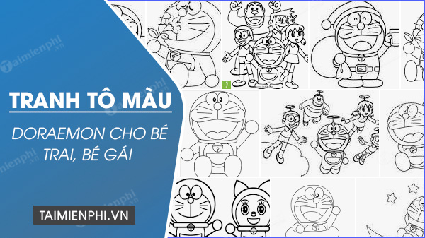 Tranh Tô Màu Doraemon Cho Bé Trai, Bé Gái