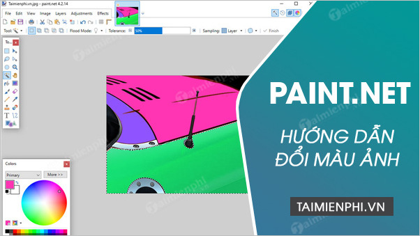 Cách đổi màu ảnh trong PaintNet cho máy tính