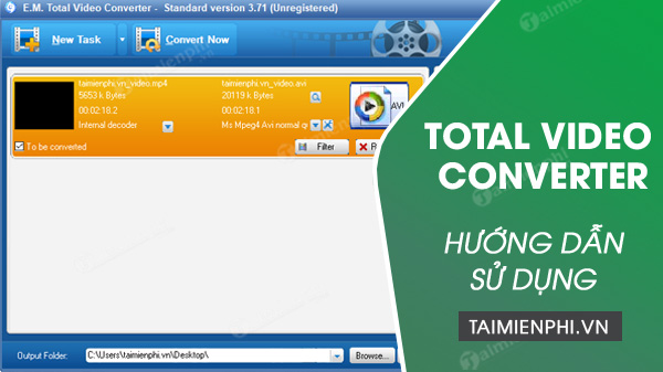 cach su dung total video converter