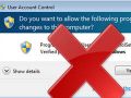 Vô hiệu hóa tính năng User Account Control (UAC) trên Windows.