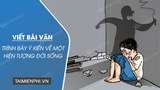 Viết bài văn trình bày ý kiến về một hiện tượng đời sống (3 MẪU), hay